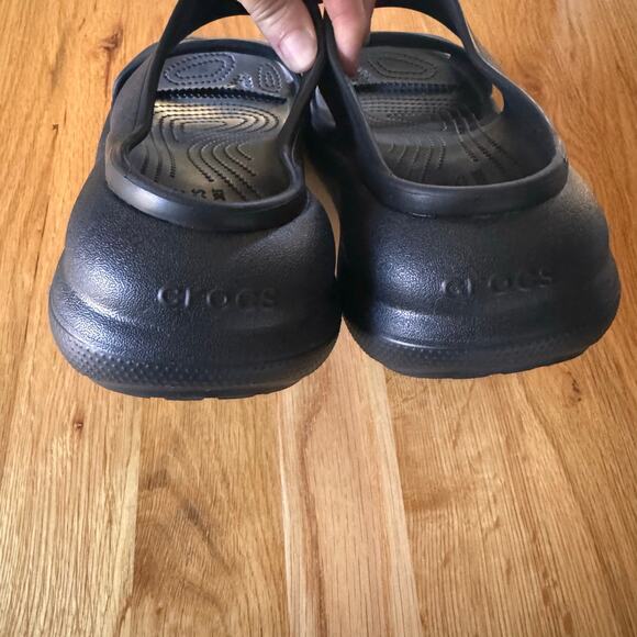 Crocs Classic Crush Platform Two-Strap Sandals Black Size 8 - Picture 8 of 10